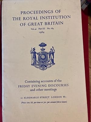 Bild des Verkufers fr Proceedings of the Royal Institution of Great Britain, containing Accounts of the Friday Evening Discourses and other Meetings, Vol 40, Part 3 No, 184: The History of Troy; The Electric Eel; etc. zum Verkauf von Plurabelle Books Ltd