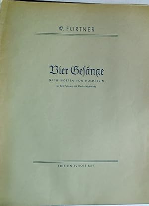 Seller image for Vier Gesnge nach Worten von Hlderlin fr tiefe Stimme mit Klavierbegleitung. for sale by Plurabelle Books Ltd