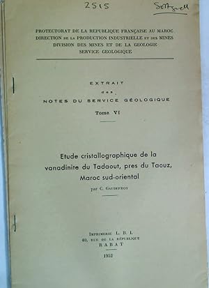 Étude Cristallographique de la Vanadinite du Tadaout, pres du Taouz, Maroc sud-oriental.