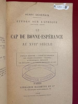 Bild des Verkufers fr Le Cap de Bonne-Esprance au XVIIime Sicle. zum Verkauf von Plurabelle Books Ltd