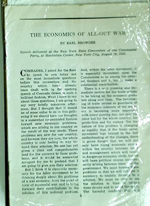 Bild des Verkufers fr The Economics of All-Out War. zum Verkauf von Plurabelle Books Ltd