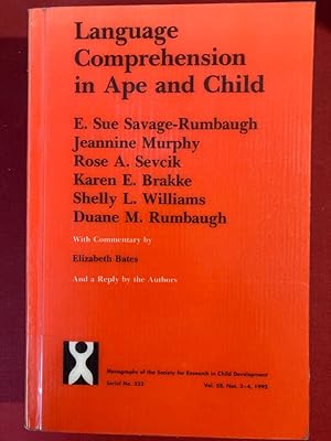 Imagen del vendedor de Language Comprehension in Ape and Child. a la venta por Plurabelle Books Ltd