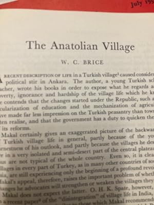 Seller image for The Anatolian Village. for sale by Plurabelle Books Ltd