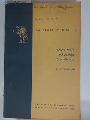 Bild des Verkufers fr Popular Beliefs and Practices from Alabama. zum Verkauf von Plurabelle Books Ltd