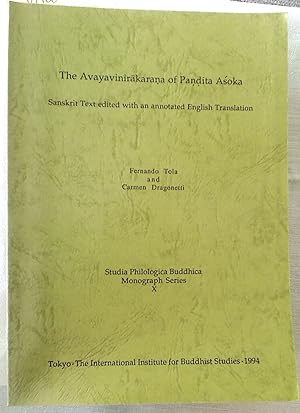 Bild des Verkufers fr The Avayavinirakarana of Pandita Asoka: Sanskrit Text Edited with an Annotated English Translation. zum Verkauf von Plurabelle Books Ltd