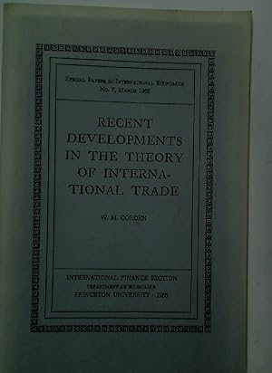 Image du vendeur pour Recent Developments in the Theory of International Trade. mis en vente par Plurabelle Books Ltd