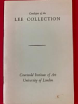 Image du vendeur pour Catalogue of the Lee Collection. mis en vente par Plurabelle Books Ltd