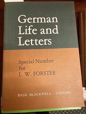 Immagine del venditore per German Life and Letters. Special Number for Leonard Forster. venduto da Plurabelle Books Ltd