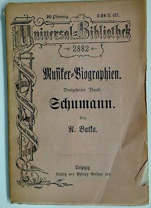 Seller image for Schumann. (Musiker-Biographien, Band 13) for sale by Plurabelle Books Ltd
