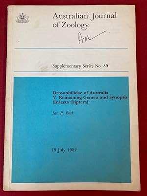 Image du vendeur pour Drosophilidae of Australia V. Remaining Genera and Synopsis (Insecta: Diptera). mis en vente par Plurabelle Books Ltd