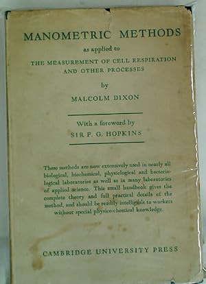 Bild des Verkufers fr Manometric Methods as Applied to the Measurement of Cell Respiration and Other Processes. zum Verkauf von Plurabelle Books Ltd