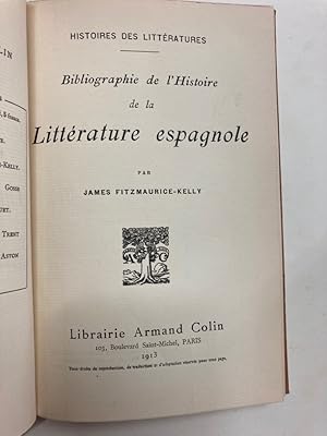 Bild des Verkufers fr Bibliographie de l'Histoire de la Littrature Espagnole. zum Verkauf von Plurabelle Books Ltd