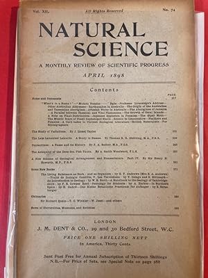 Bild des Verkufers fr Pentacrinus: A Name and its History. (Natural Science: A Monthly Review of Scientific Progress, Vol 12, No 74, 1898) zum Verkauf von Plurabelle Books Ltd
