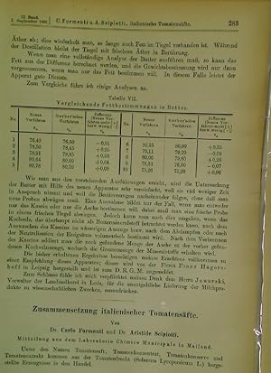 Bild des Verkufers fr Zusammensetzung italienischer Tomatensfte. (= Zeitschrift fr Untersuchung der Nahrungs- und Genussmittel, Vol 12, 1 Sep 1906) zum Verkauf von Plurabelle Books Ltd