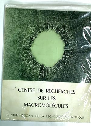 Image du vendeur pour Centre de Recherches sur les Macromolecules. mis en vente par Plurabelle Books Ltd