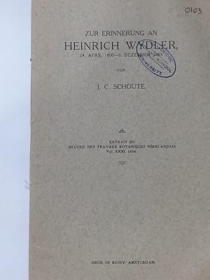 Immagine del venditore per Zur Erinnerung an Heinrich Wydler. venduto da Plurabelle Books Ltd