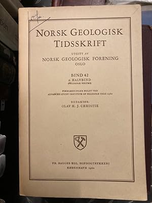 Bild des Verkufers fr Forelesninger holdt ved Advanced Study Institute of Feldspar, Oslo 1962. (Norsk Geologisk Tidsskrift, Vol 42, Part 2) zum Verkauf von Plurabelle Books Ltd