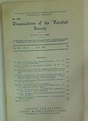 Image du vendeur pour Chemical Similarity in Heterogeneous Catalysis. Transactions of the Faraday Society. Volume 43, Part 7. mis en vente par Plurabelle Books Ltd