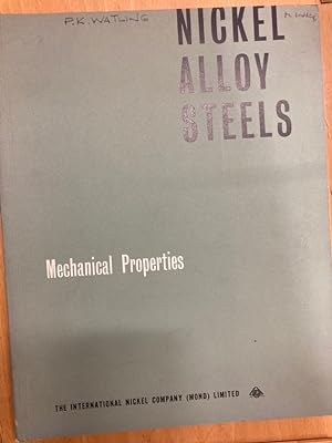 Immagine del venditore per The Mechanical Properties of Nickel Alloy Steels. venduto da Plurabelle Books Ltd