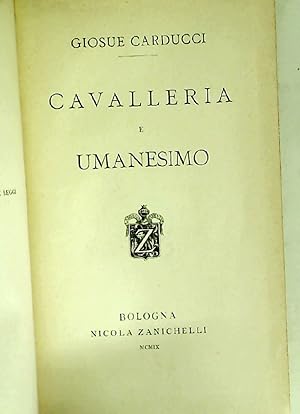 Bild des Verkufers fr Cavalleria e Umanesimo. zum Verkauf von Plurabelle Books Ltd