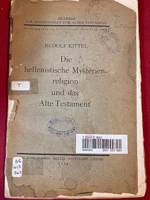 Imagen del vendedor de Die hellenistische Mysterienreligion und das Alte Testament. a la venta por Plurabelle Books Ltd