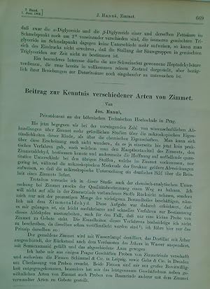 Image du vendeur pour Beitrag zur Kenntnis verschiedener Arten von Zimmet. (= Zeitschrift fr Untersuchung der Nahrungs- und Genussmittel sowie der Gebrauchsgegenstnde, Vol 7, 1 Juni 1904) mis en vente par Plurabelle Books Ltd