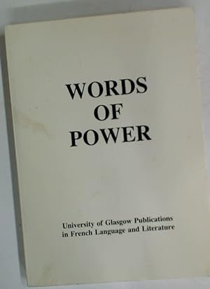 Bild des Verkufers fr Words of Power: Essays in Honour of Alison Fairlie. zum Verkauf von Plurabelle Books Ltd