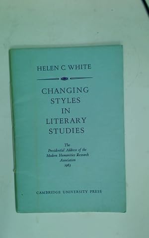 Bild des Verkufers fr Changing Styles in Literary Studies. zum Verkauf von Plurabelle Books Ltd
