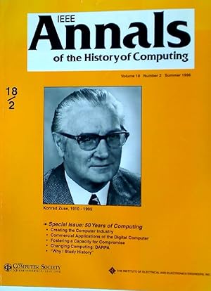 Seller image for IEEE Annals of the History of Computing. Volume 18, Number 2. Special Issue: 50 Years of Computing. for sale by Plurabelle Books Ltd