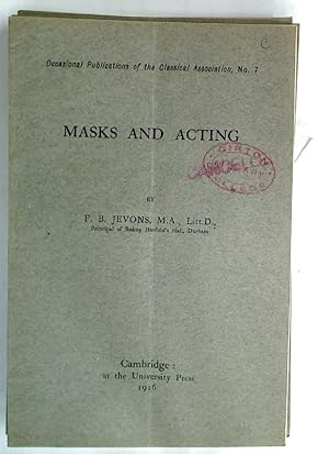 Image du vendeur pour Masks and Acting. mis en vente par Plurabelle Books Ltd