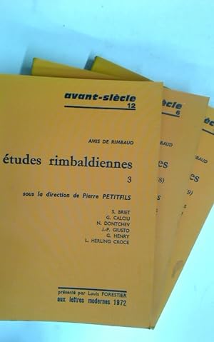 Immagine del venditore per tudes Rimbaldiennes, Numbers 1 - 3. venduto da Plurabelle Books Ltd