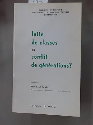 Seller image for Lutte des Classes ou Conflit de Gnrations? for sale by Plurabelle Books Ltd