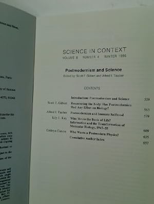 Immagine del venditore per Postmodernism and Science (Science in Context Volume 8 Number 4 Winter 1995) venduto da Plurabelle Books Ltd