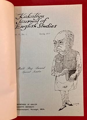 Seller image for Kakatiya Journal of English Studies. Volume 2. Number 1. Spring 1977. Mulk Raj Anand Special Number. for sale by Plurabelle Books Ltd