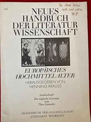 Imagen del vendedor de Die Englische Literatur (Neues Handbuch der Literaturwissenschaft. Europisches Sptmittelalter, Sonderdruck) a la venta por Plurabelle Books Ltd