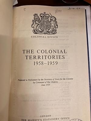 Bild des Verkufers fr The Colonial Territories 1958-1959. zum Verkauf von Plurabelle Books Ltd