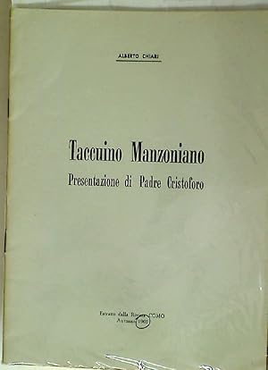 Immagine del venditore per Taccuino Manzoniano (Promessi Sposi Cap 4; Il Capitolo della Madre di Cecilia) venduto da Plurabelle Books Ltd