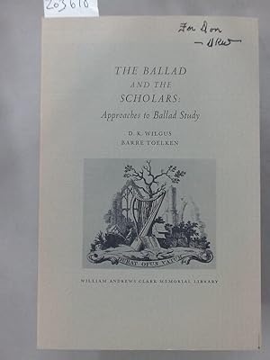 Bild des Verkufers fr Ballad and the Scholars: Approaches to Ballad Study. zum Verkauf von Plurabelle Books Ltd