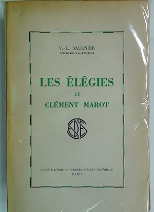 Seller image for Les lgies de Clment Marot. for sale by Plurabelle Books Ltd