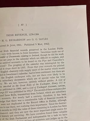 Irish Revenue 1278 - 1384. (Proceedings of the Royal Irish Academy, Volume 62, Section C, No 4)