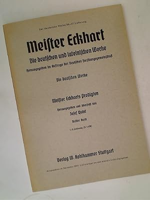 Bild des Verkufers fr Die deutschen Werke, Meister Eckharts Predigten. Volume 3, Lieferung 1 - 2. zum Verkauf von Plurabelle Books Ltd