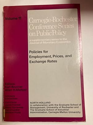 Seller image for Policies for Employment, Prices, and Exchange Rate. for sale by Plurabelle Books Ltd