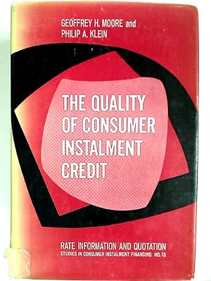 Seller image for The Quality of Consumer Instalment Credit. for sale by Plurabelle Books Ltd