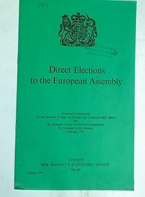 Bild des Verkufers fr Direct Elections to the European Assembly. zum Verkauf von Plurabelle Books Ltd