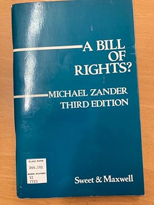 Bild des Verkufers fr A Bill of Rights? Third Edition. zum Verkauf von Plurabelle Books Ltd