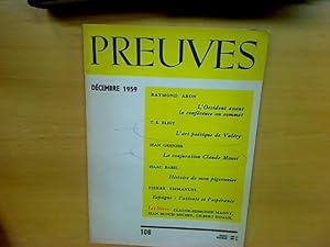 Image du vendeur pour Preuves. No. 106. Dcembre 1959. mis en vente par Plurabelle Books Ltd