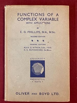 Seller image for Functions of a Complex Variable, with Applications. Second Edition. for sale by Plurabelle Books Ltd