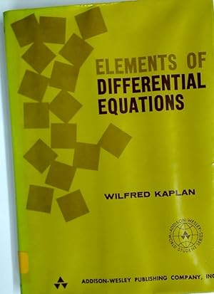 Bild des Verkufers fr Elements of Differential Equations. zum Verkauf von Plurabelle Books Ltd