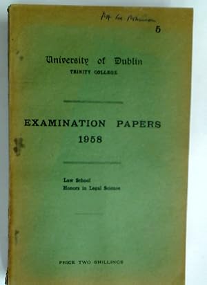 Examination Papers 1958: Law School, Honors in Legal Science.