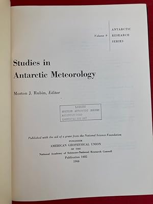 Seller image for Studies in Antarctic Meteorology. for sale by Plurabelle Books Ltd